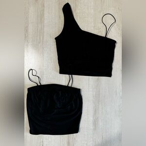 2 black crop top bundle